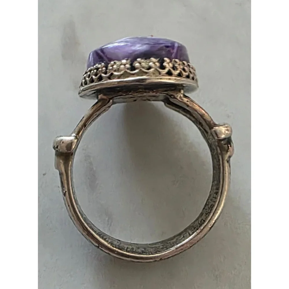 Jay King DTR Sterling Silver 925 Purple Charoite Gemstone Ring Stamped